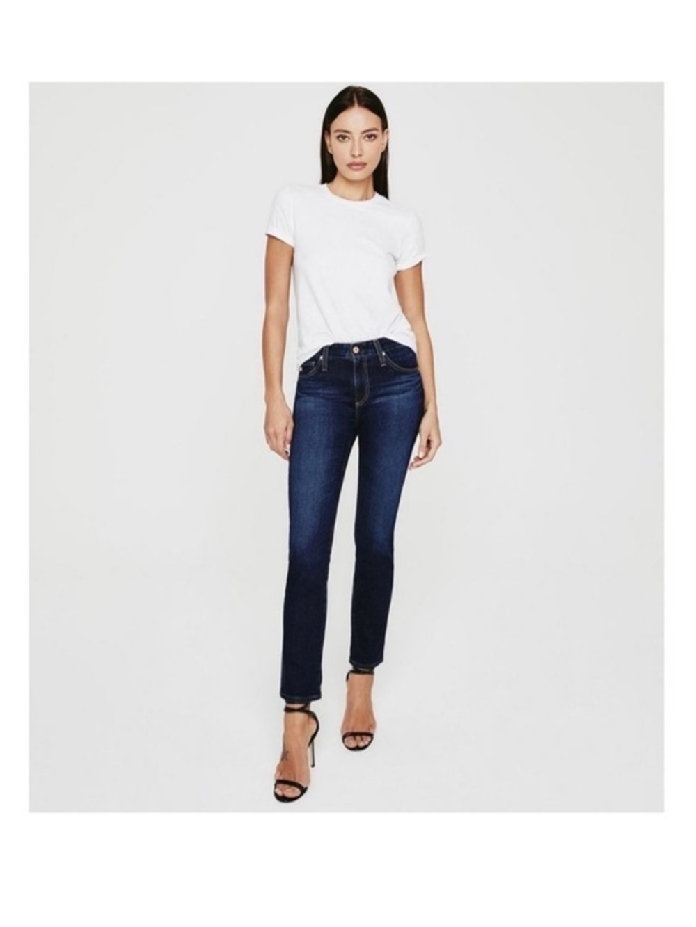 AG Adriano Goldschmied Mari High-Rise Slim Straight Jeans Size 31 Dark Wash